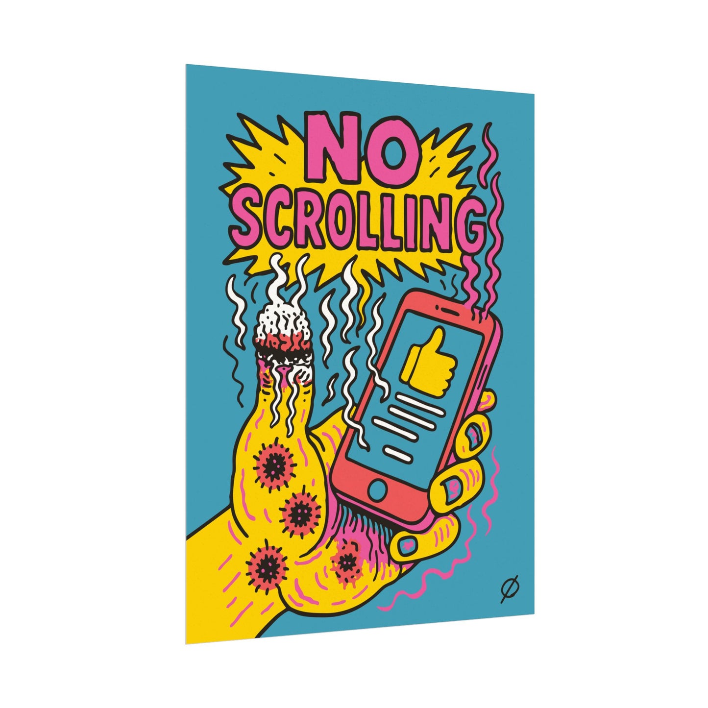 "No Scrolling" Textured Watercolor Poster