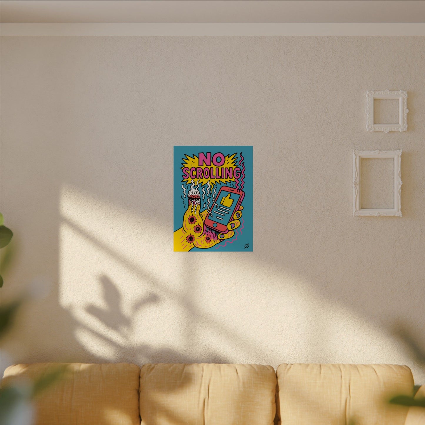 "No Scrolling" Textured Watercolor Poster