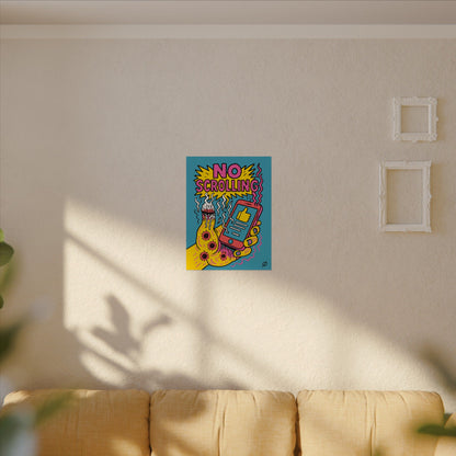"No Scrolling" Textured Watercolor Poster